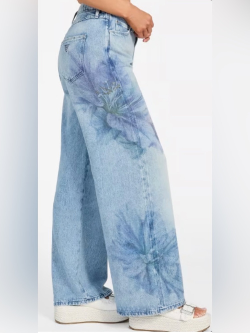 GUESS BELLFLOWER PRINTED WIDE -LEG JEANS - Picture 3 of 9